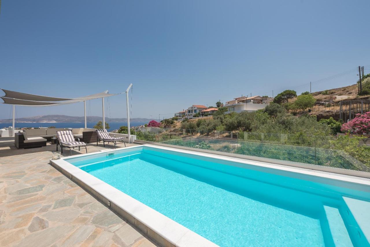 Villa Luna Private Heated Hydro Pool Bbq Beach 4Min Agia Marina Mikrolimanou Bagian luar foto