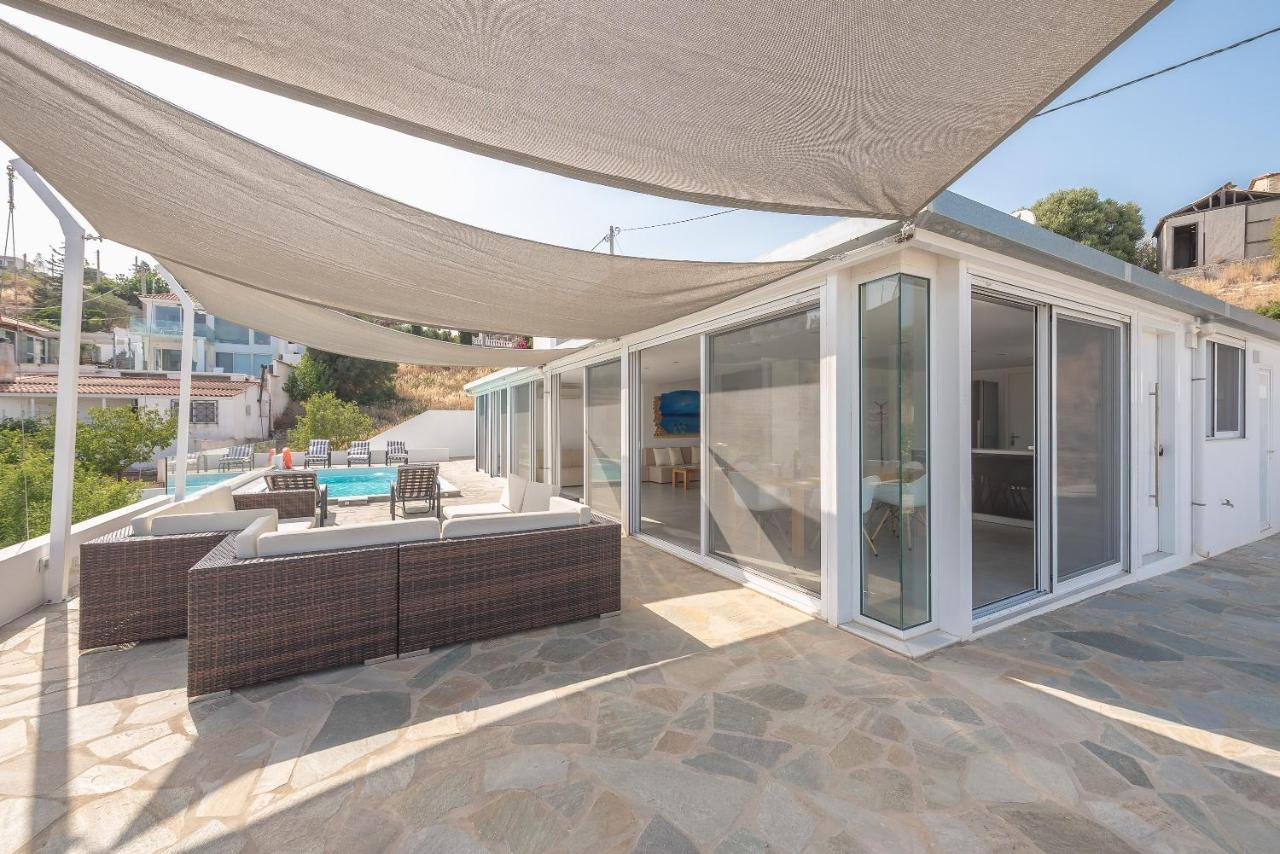 Villa Luna Private Heated Hydro Pool Bbq Beach 4Min Agia Marina Mikrolimanou Bagian luar foto
