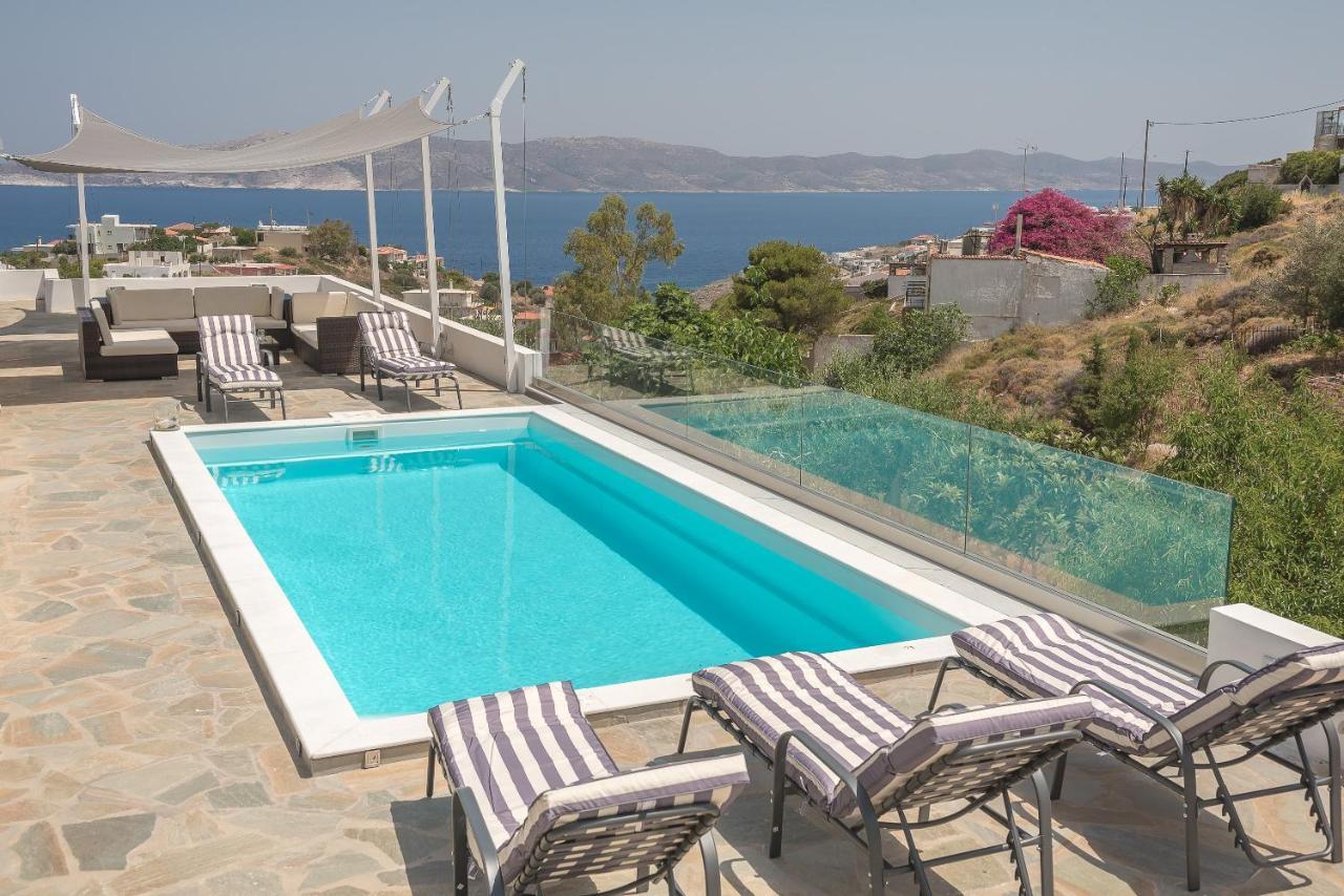 Villa Luna Private Heated Hydro Pool Bbq Beach 4Min Agia Marina Mikrolimanou Bagian luar foto